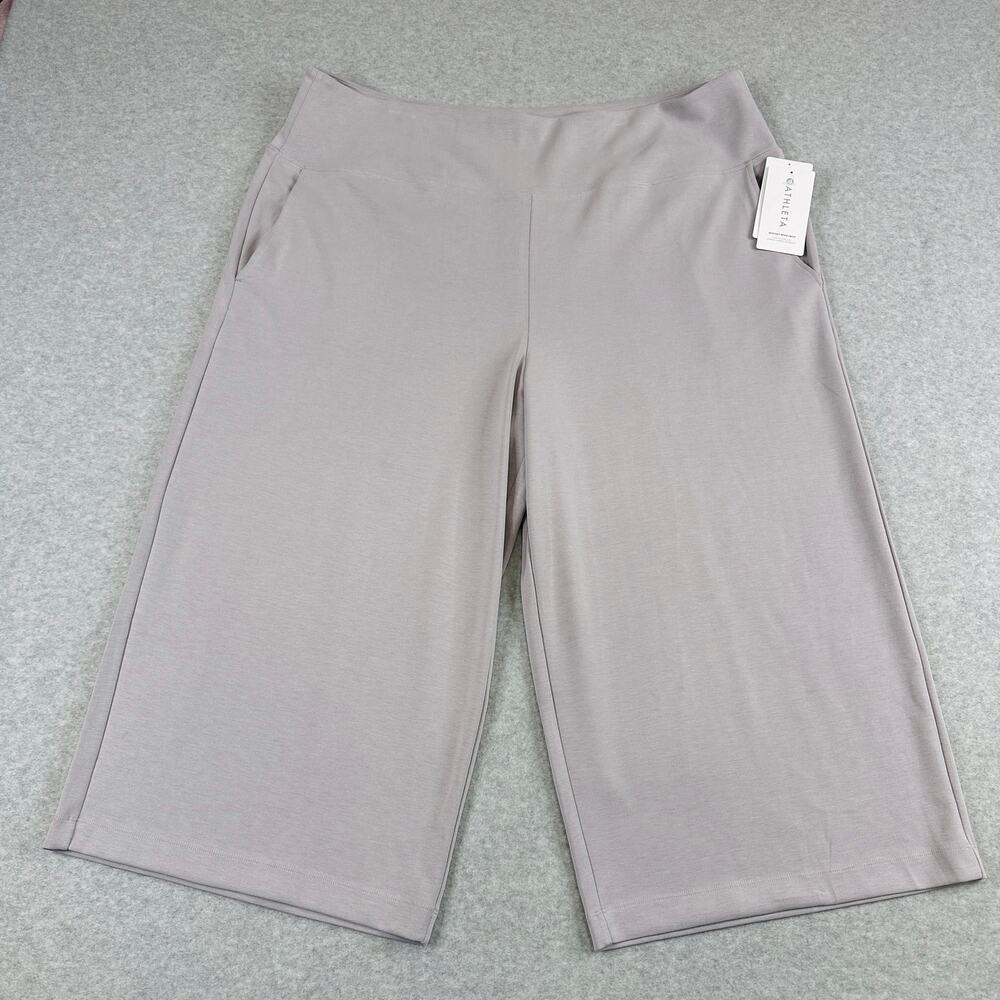 Athleta Seasoft Wide Crop Pant WMNS 3X Tinsel Purple Pull On Semi Fitted Stretch